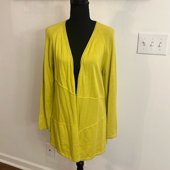 Peter Nygard Open Front Long Line Cotton Blend Cardigan, Sz. M. - Picture 1 of 9